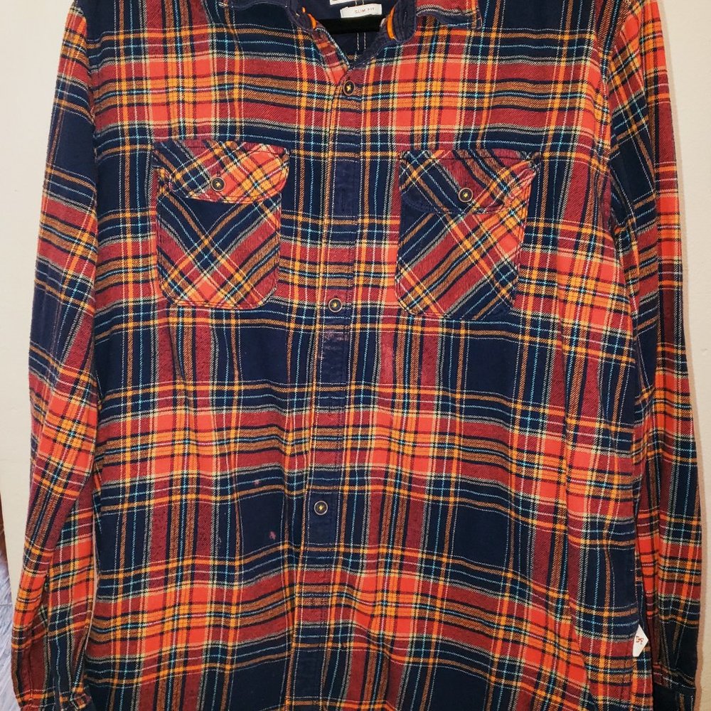 Denim & Flower Plaid Flannel